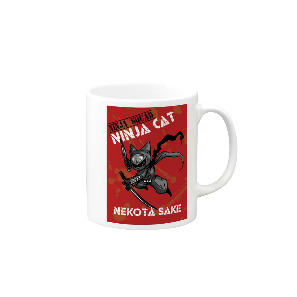 NINJA WARSのNINJA CAT Mug :right side of the handle