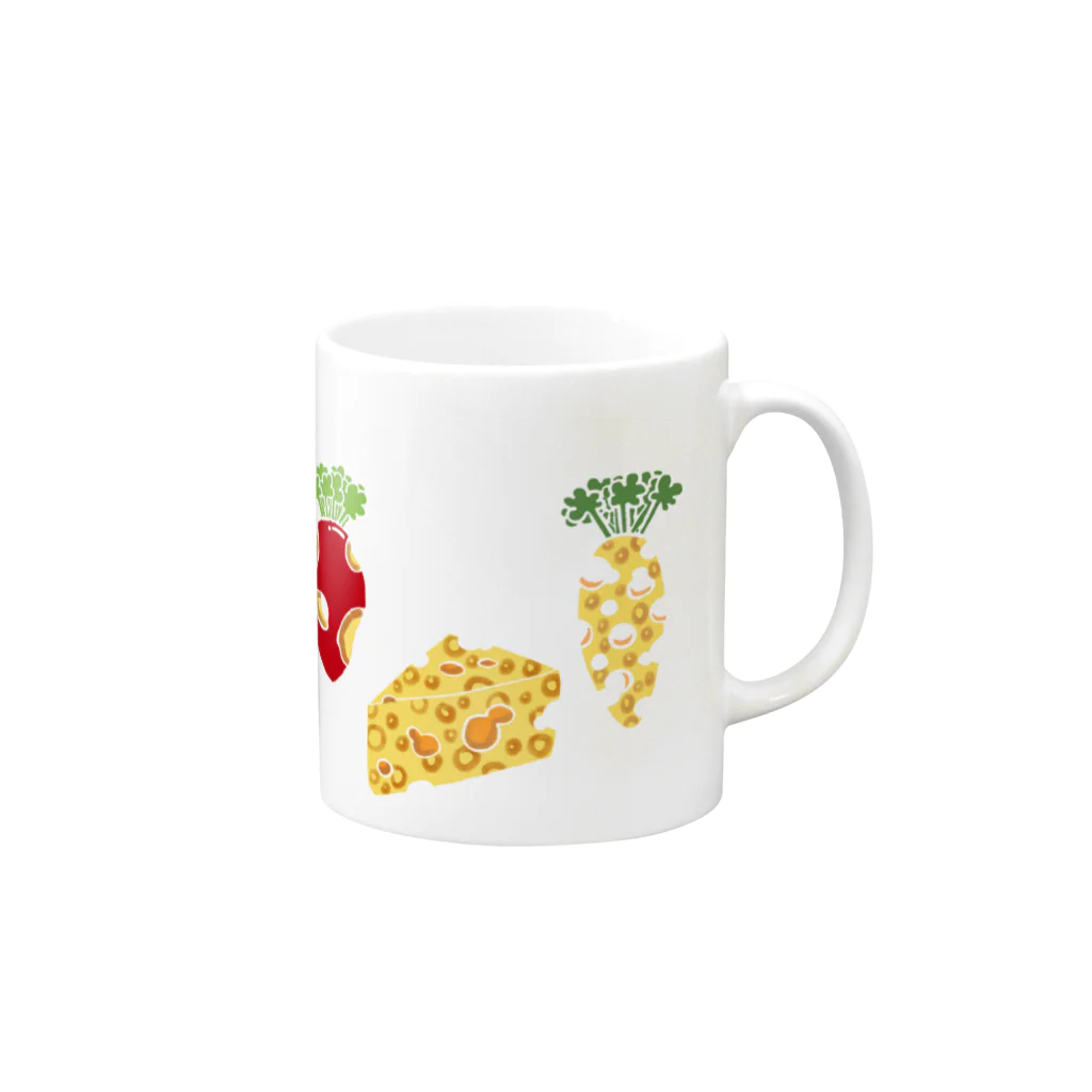 カレハのみせの満たされたチーズと虚ろなにんじん Mug :right side of the handle