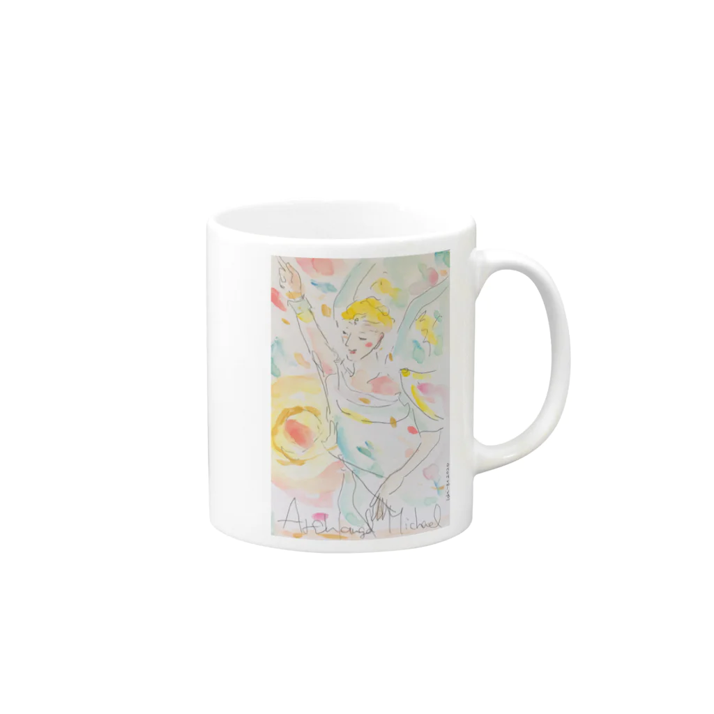 ラ・タンドレスの大天使ミカエル Mug :right side of the handle