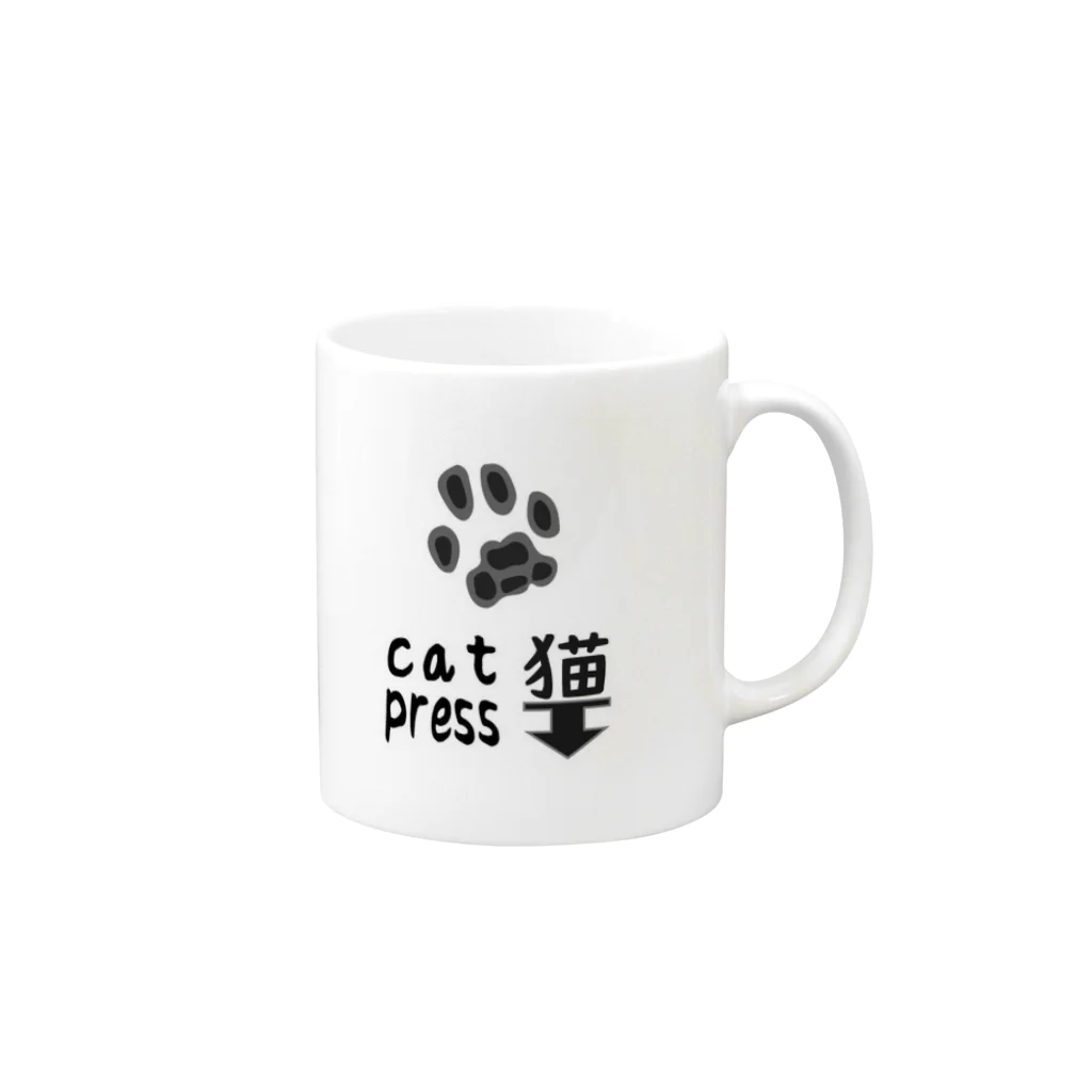 syamadesignの猫press-00 Mug :right side of the handle