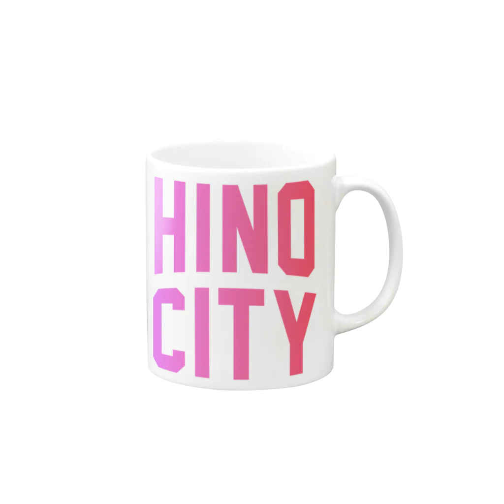 JIMOTOE Wear Local Japanの日野市 HINO CITY Mug :right side of the handle