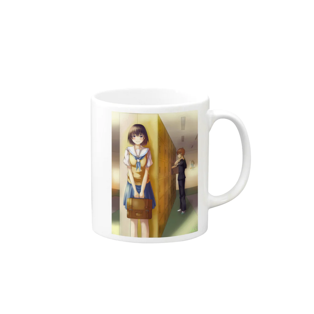 あおりんごの放課後 Mug :right side of the handle