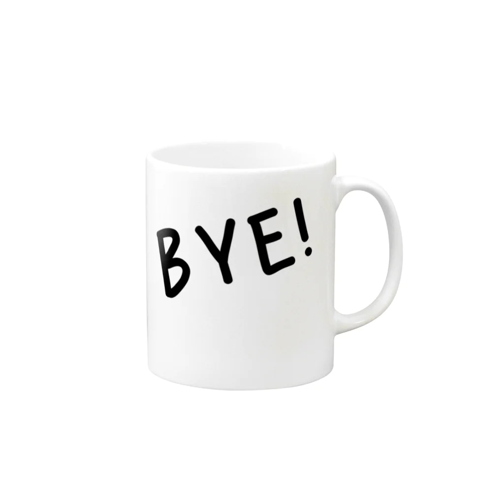 SANKAKU DESIGN STOREのGood Bye! カジュアル黒 Mug :right side of the handle