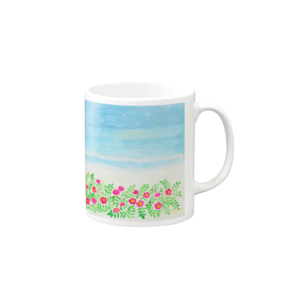 prettyflowerのここに幸あり Mug :right side of the handle