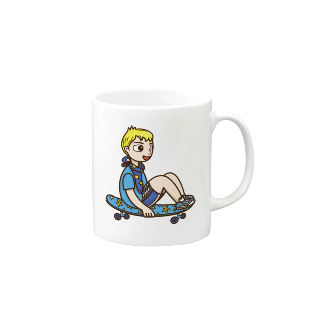 Sophie's storeのスケボー少年 Mug :right side of the handle