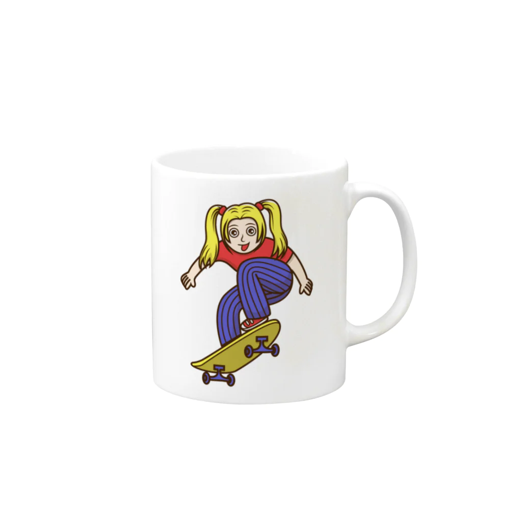 Sophie's storeのスケボー少女 Mug :right side of the handle