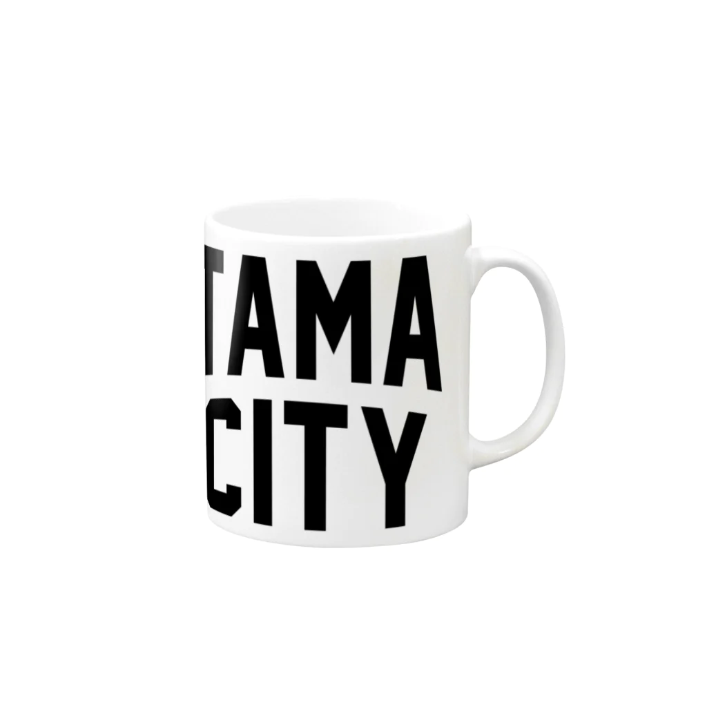 JIMOTOE Wear Local Japanの多摩市 TAMA CITY Mug :right side of the handle