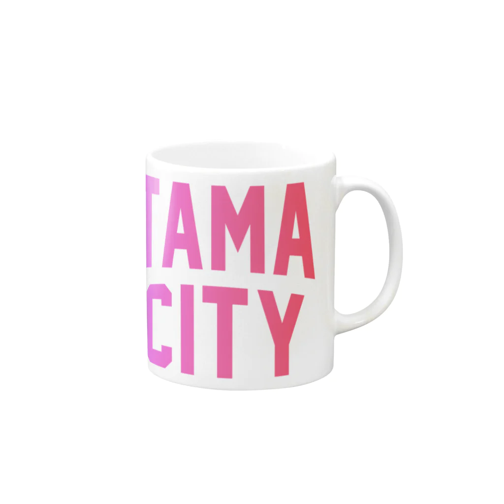 JIMOTO Wear Local Japanの多摩市 TAMA CITY マグカップの取っ手の右面