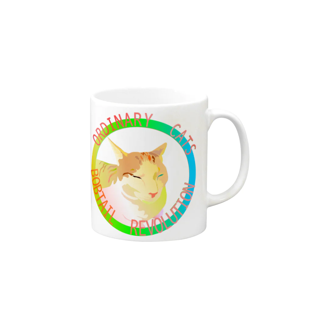 『NG （Niche・Gate）』ニッチゲート-- IN SUZURIのOrdinary Cats05h.t.(春) Mug :right side of the handle