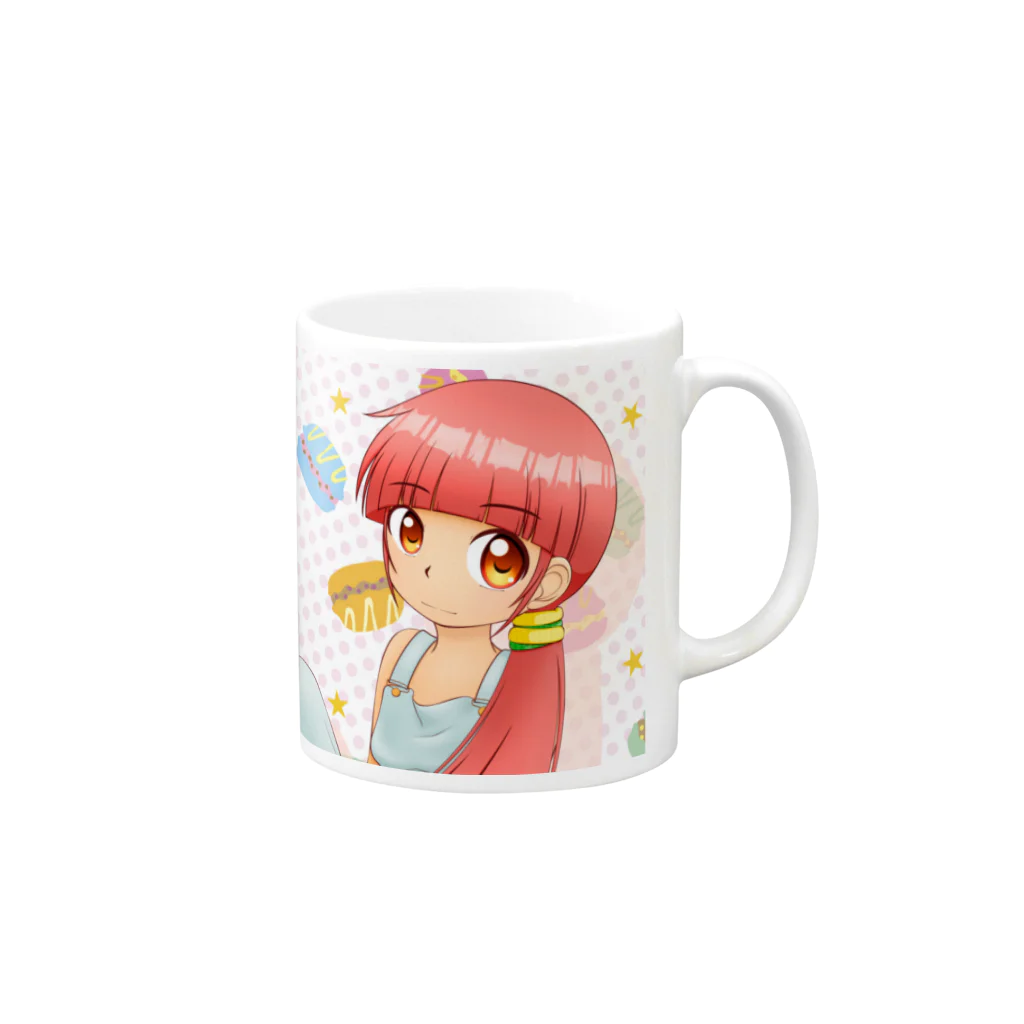 アクイ@kazxkazuのお菓子少女 C Mug :right side of the handle