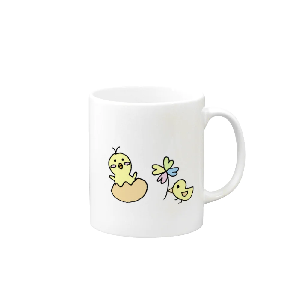 piyonnzのゆるピヨ Mug :right side of the handle