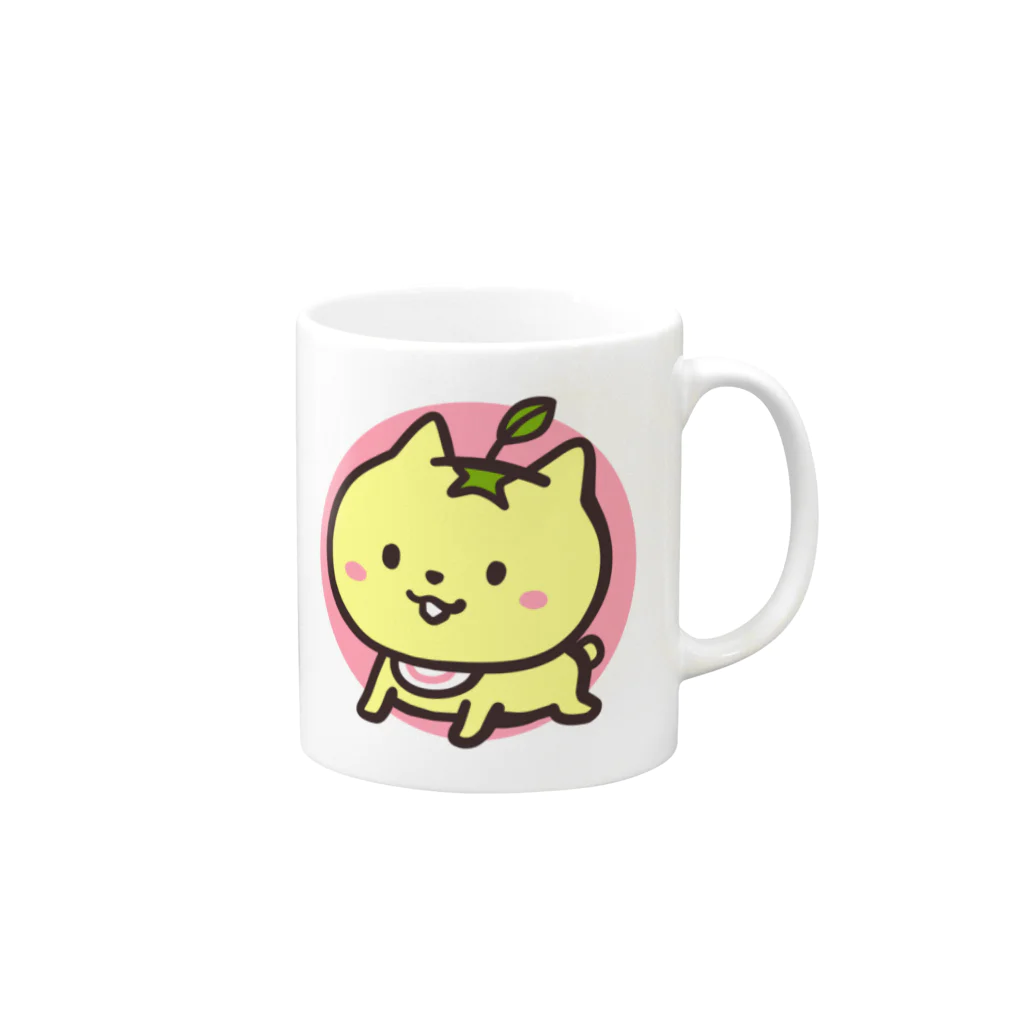 mozu-Illustrationのにゃんみかんベビー Mug :right side of the handle