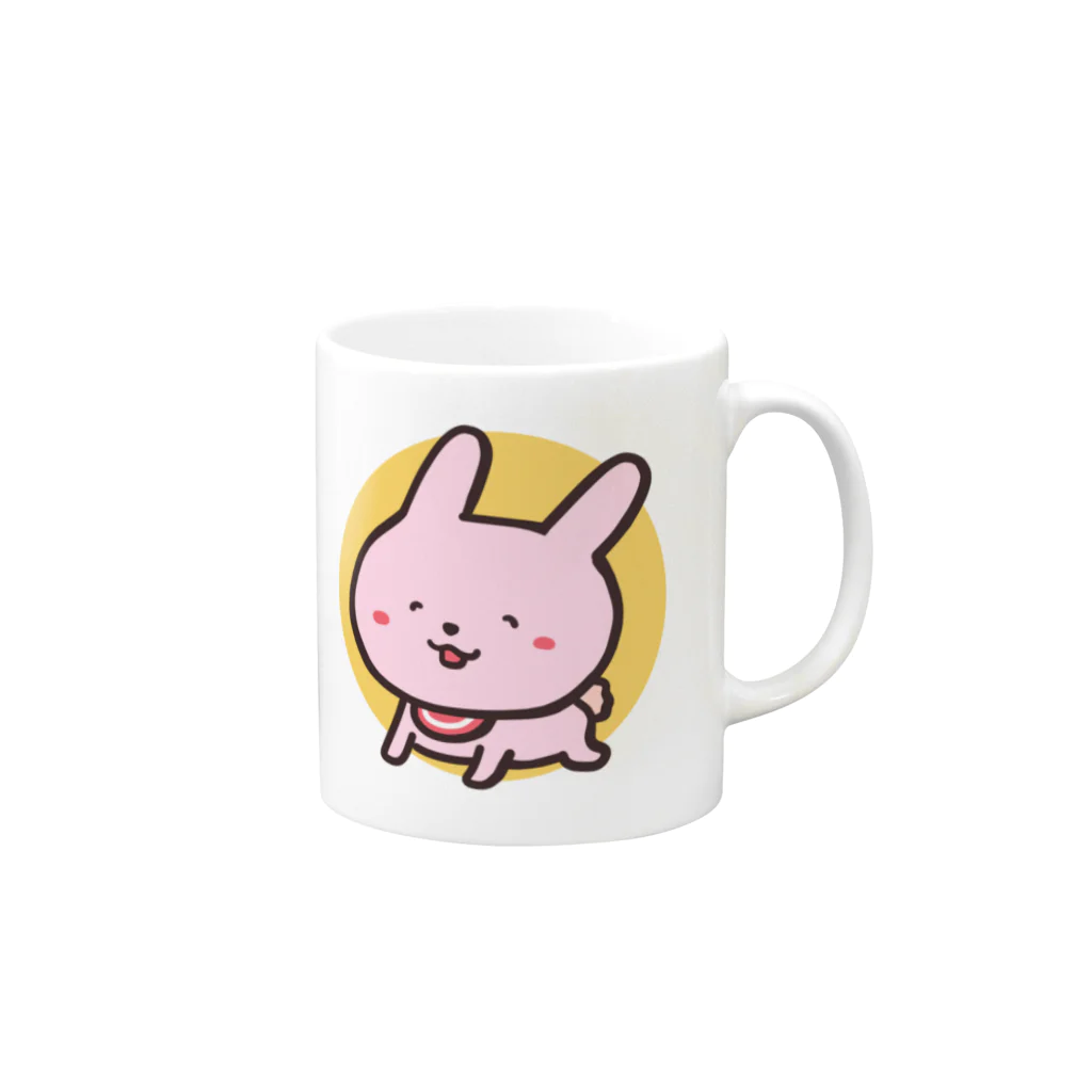 mozu-Illustrationのらピーちゃん Mug :right side of the handle