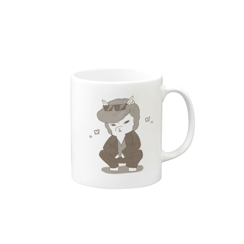 kurageのアルパカヤンキー亜流斗 Mug :right side of the handle