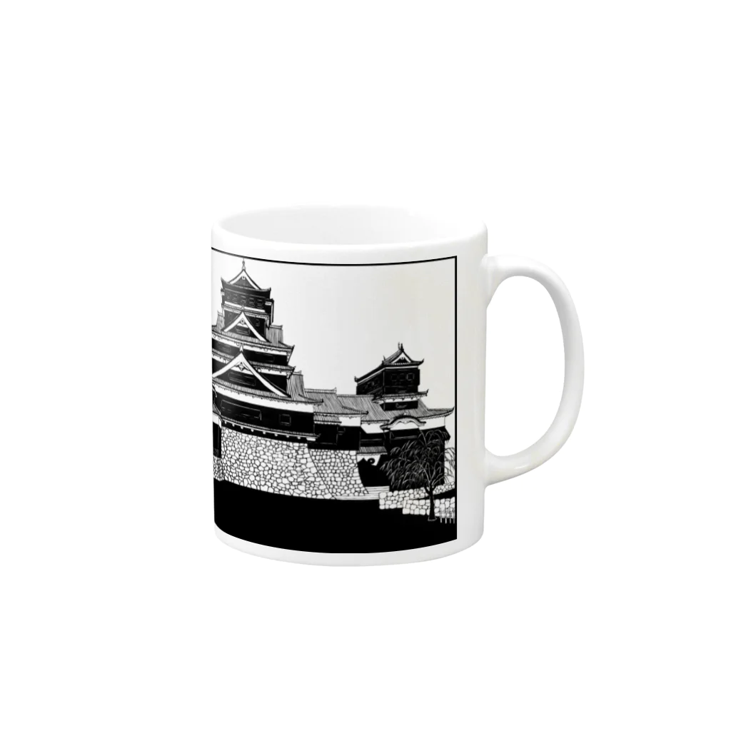 アトリエ ONOMATOPEの熊本城 Mug :right side of the handle