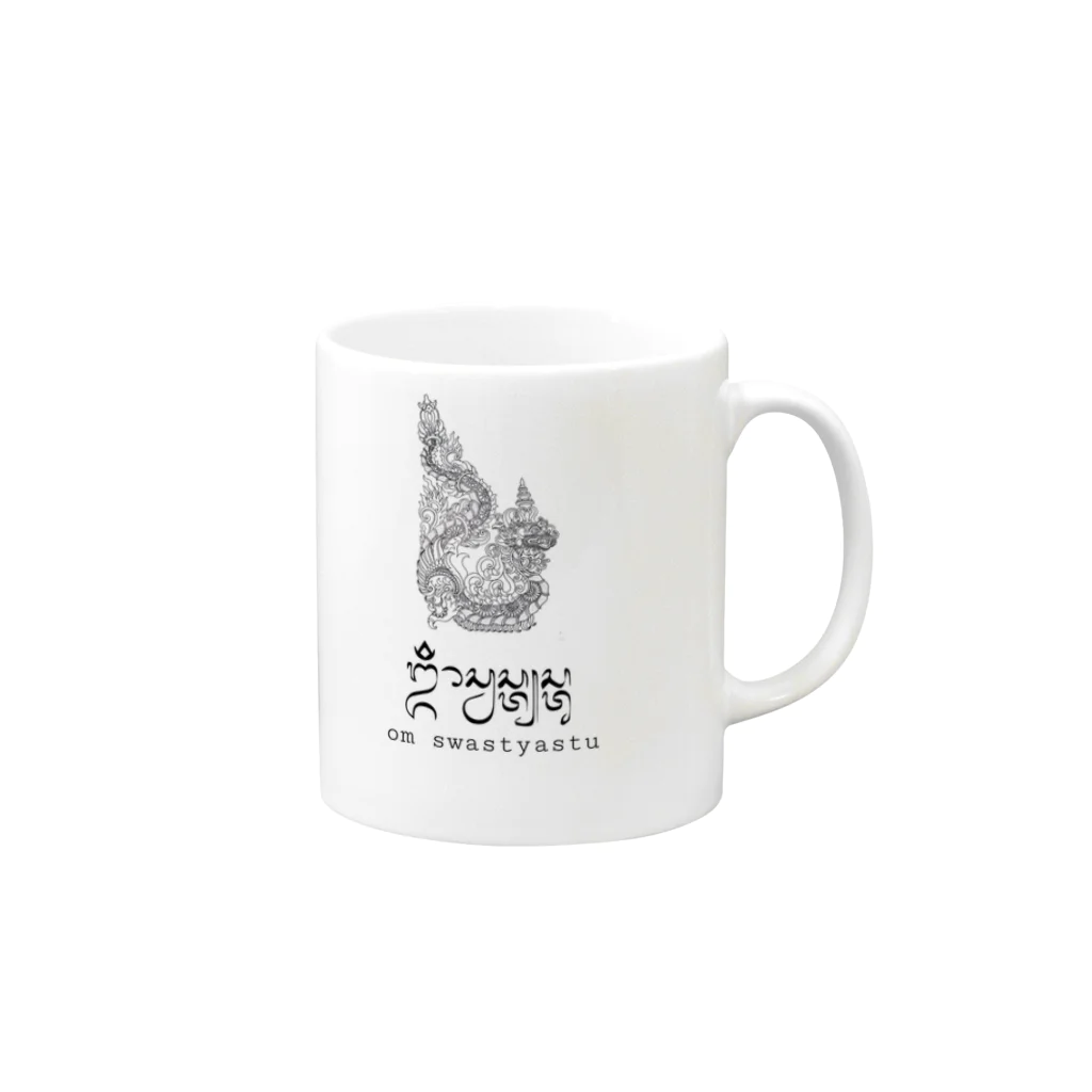 Baby Universe Shopのバリ島Omマントラ x 龍神 Mug :right side of the handle