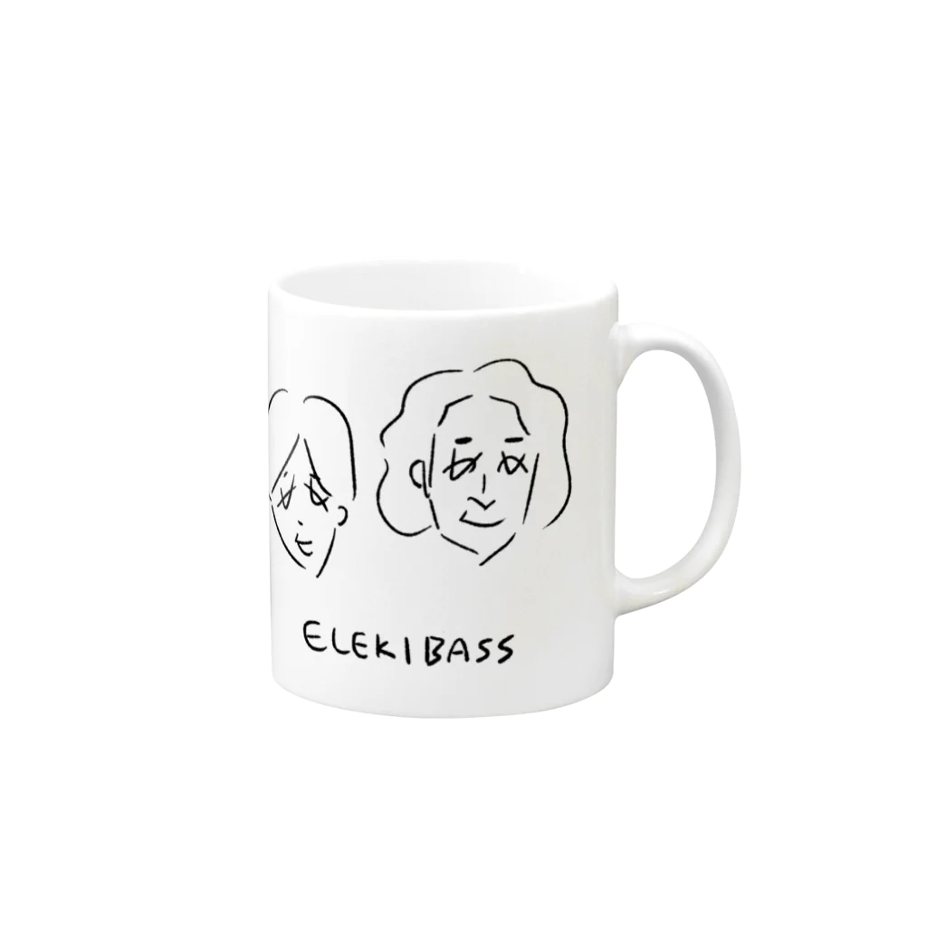 ELEKIBASS SHOPのエレキな2人 Mug :right side of the handle