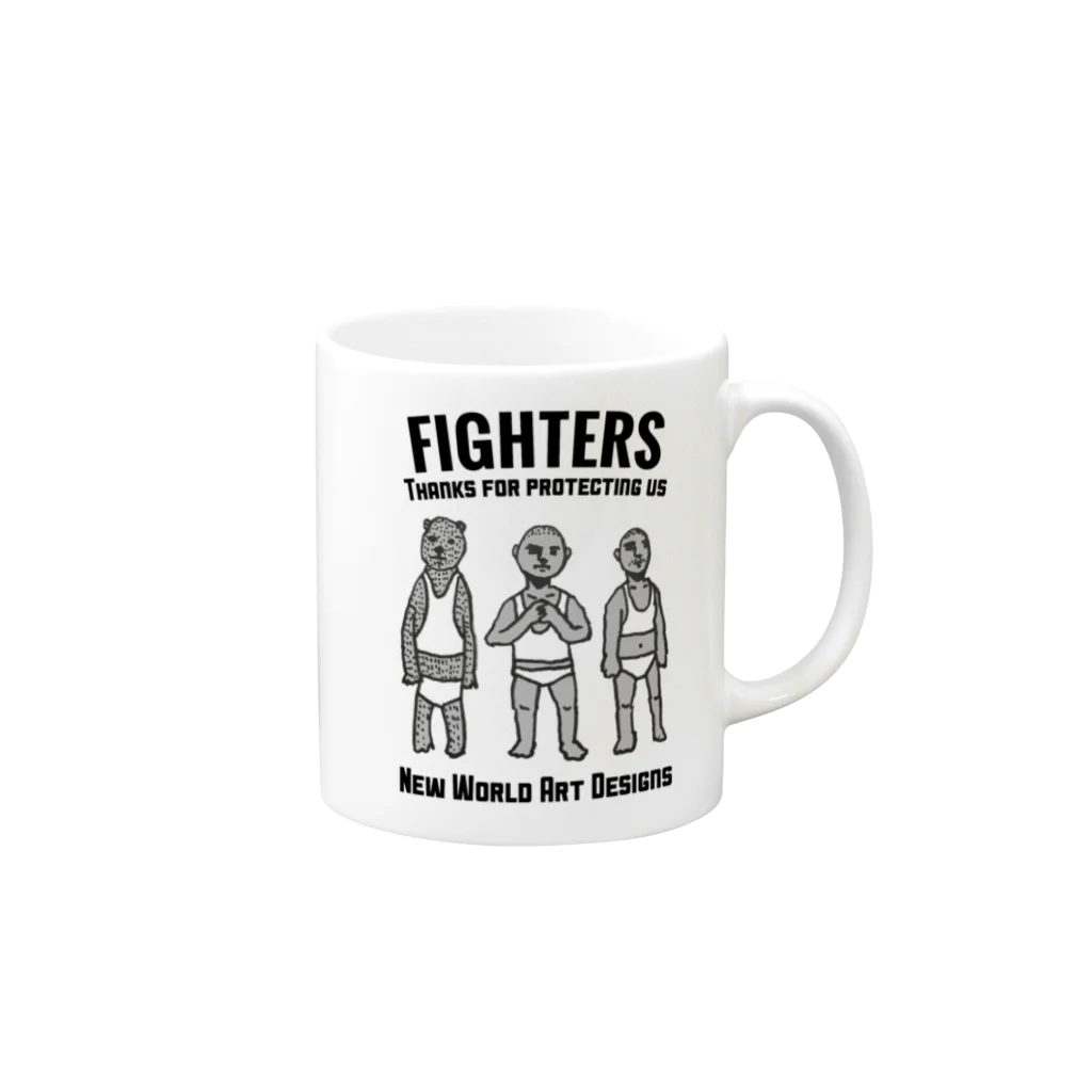 newworldartdesignsのFIGHTERS Mug :right side of the handle