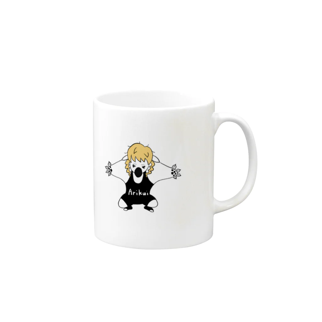 せきとめアリクイちゃんのせきとめアリクイちゃん Mug :right side of the handle