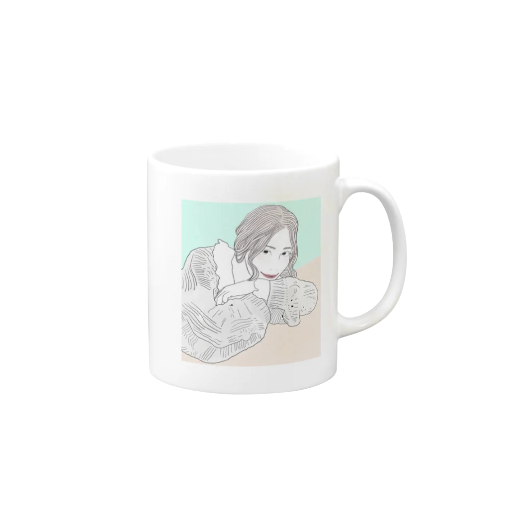 monacoocのパステル少女 Mug :right side of the handle