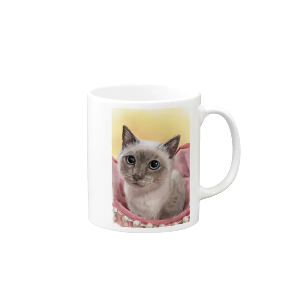 kinako-japanの里親会保護猫ちゃん4 Mug :right side of the handle