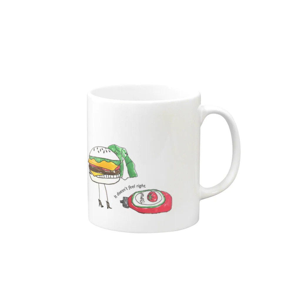 🍔Hungry Burger🍟のIt doesn’t feel right  Mug :right side of the handle