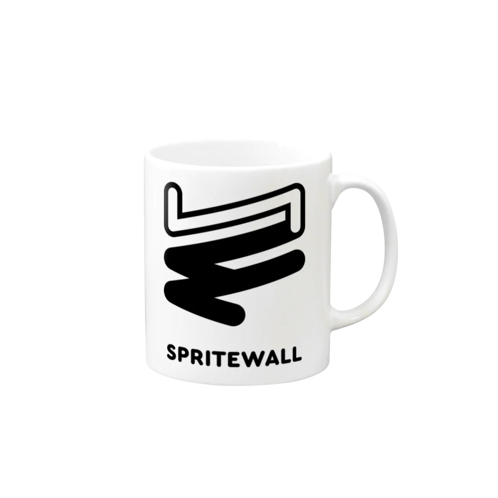 SPRITEWALLのロゴマグカップ（ブラック） マグカップの取っ手の右面