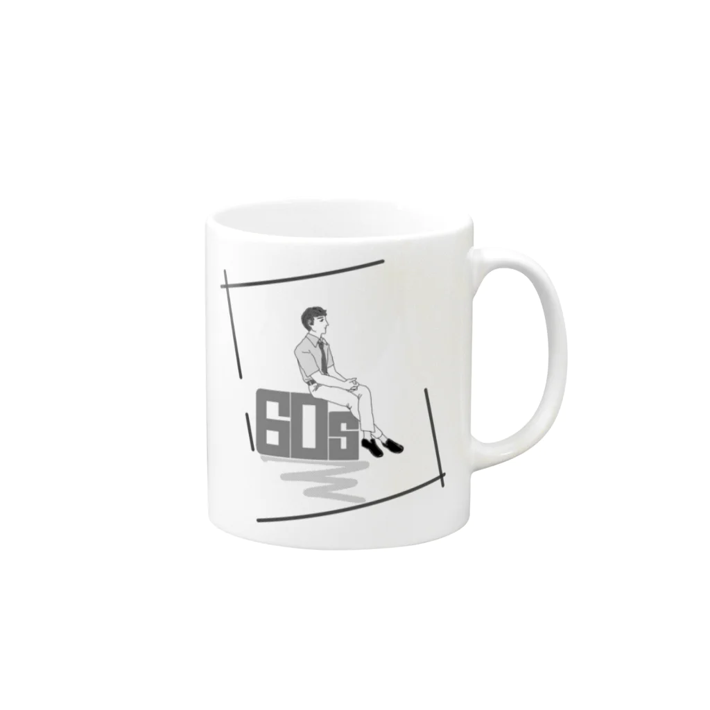 ねこ探知機の60年代レトロボーイ Mug :right side of the handle