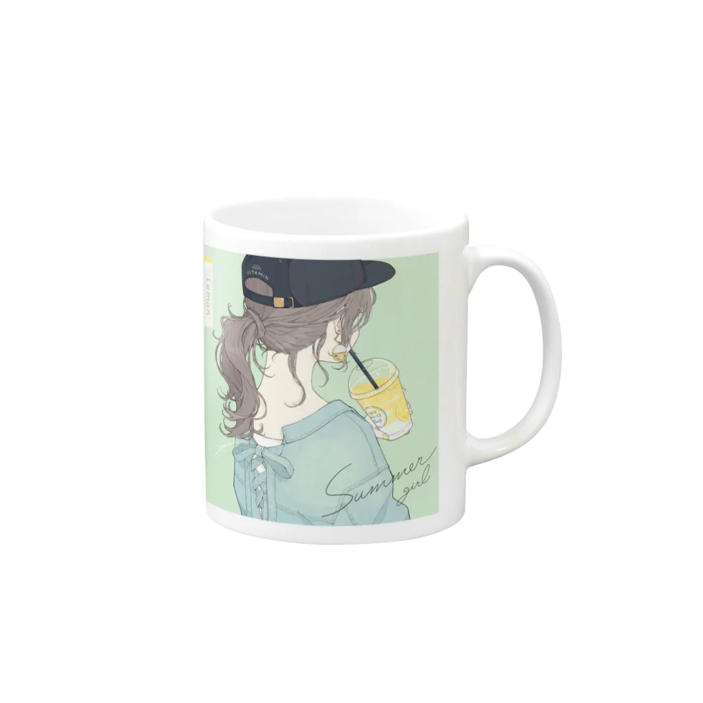 赤倉のレモン好きな女の子 Mug :right side of the handle