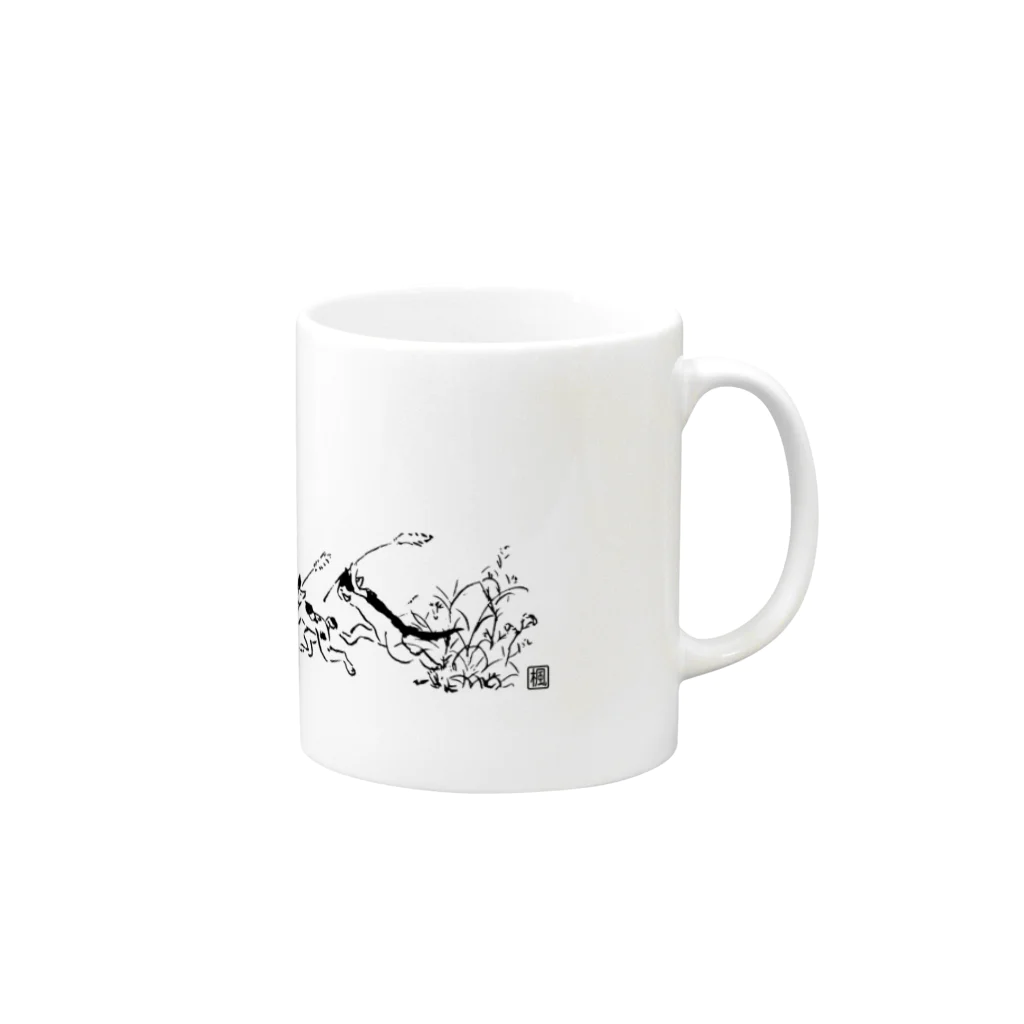 熊沢雑貨店の猫猫戯画 Mug :right side of the handle