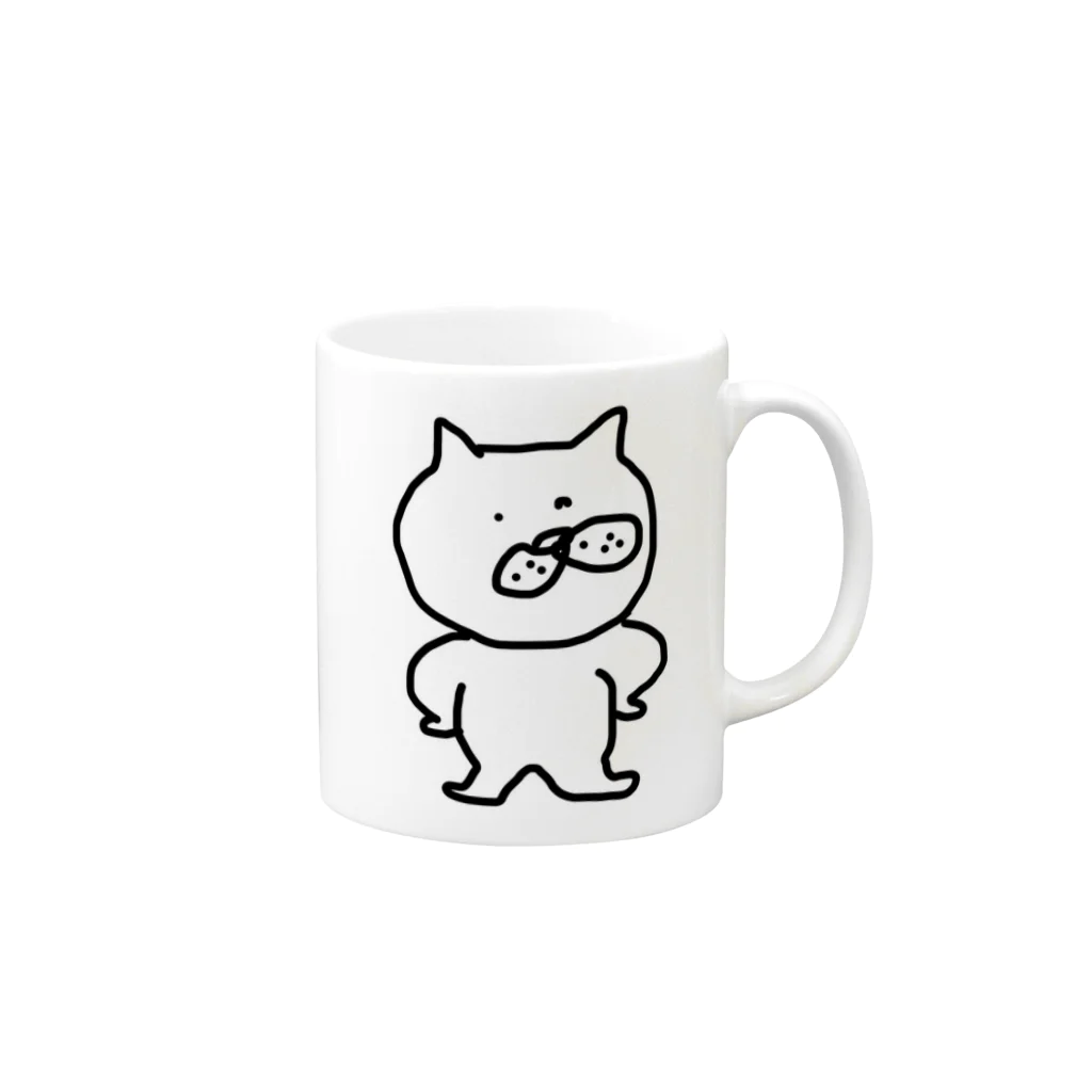 mameのいばりんぼう Mug :right side of the handle