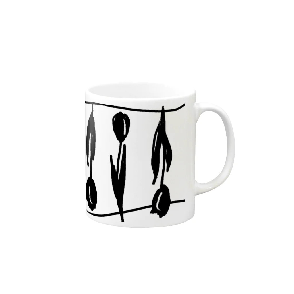 komanoの飾られたチューリップ Mug :right side of the handle