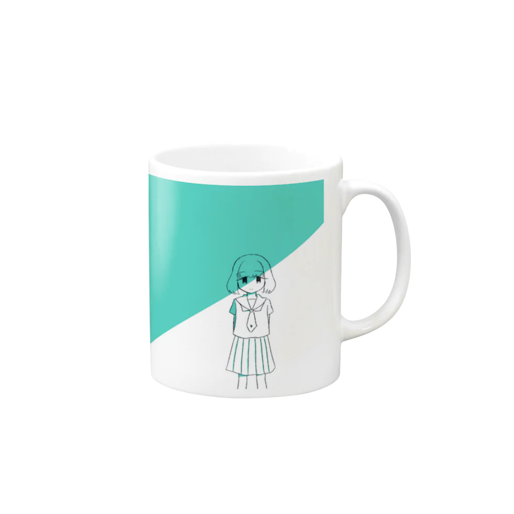 にの女の子 Mug :right side of the handle