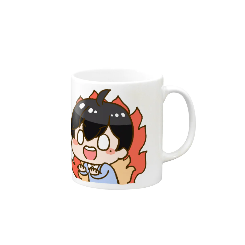 まみよし公式グッズのまみよし うおおおお Mug :right side of the handle