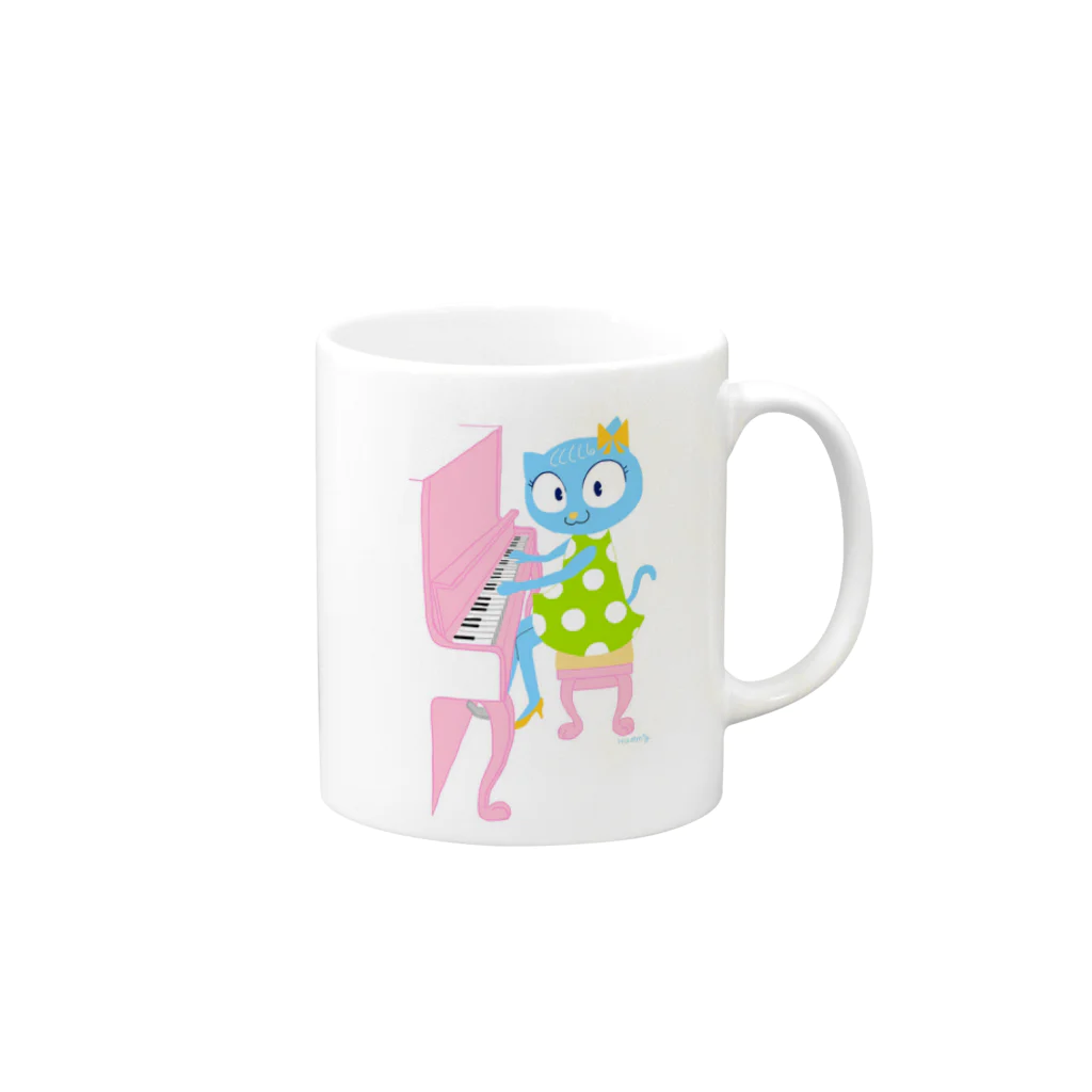 藤波卓也のピアニストのミュー Mug :right side of the handle