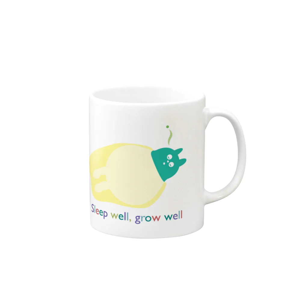 おはしおきショップの寝る子は育つ Mug :right side of the handle