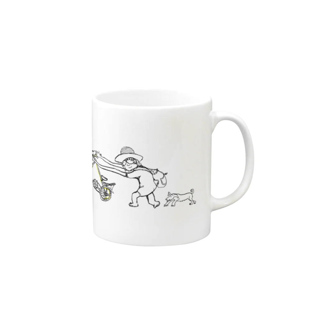 KariyushiYoronのyunaちゃんと犬 Mug :right side of the handle