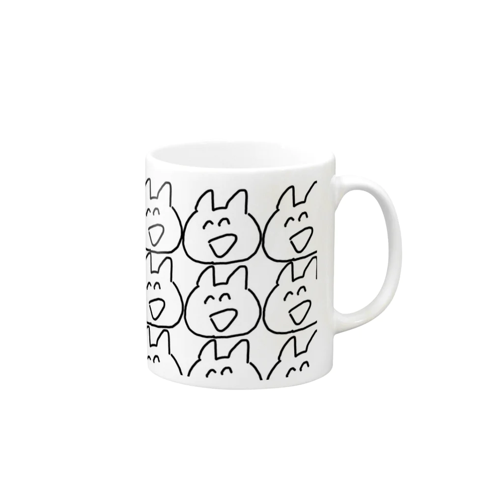 FUJIHARAの犬っぽい動物 Mug :right side of the handle