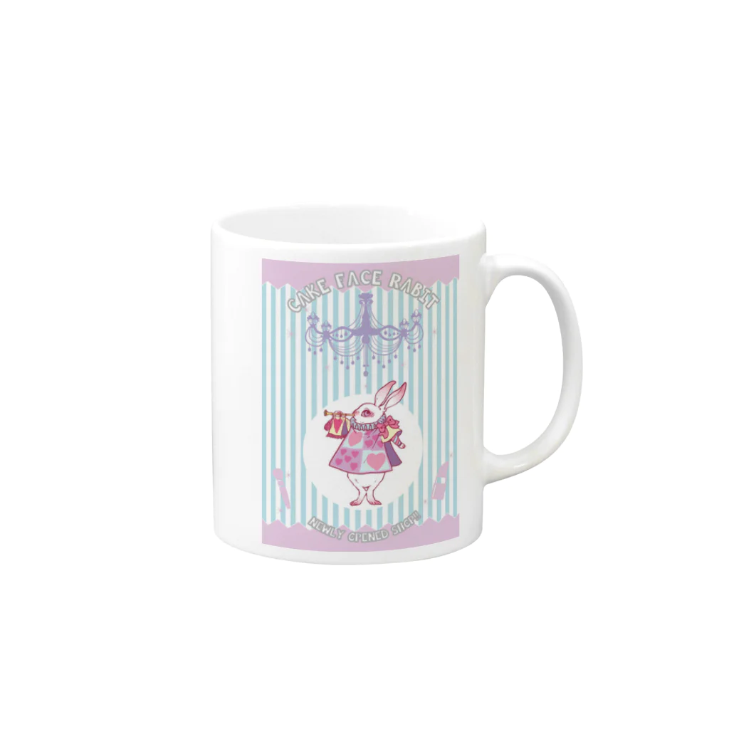 Kiyusama_bgmのCAKE FACE RABIT Mug :right side of the handle