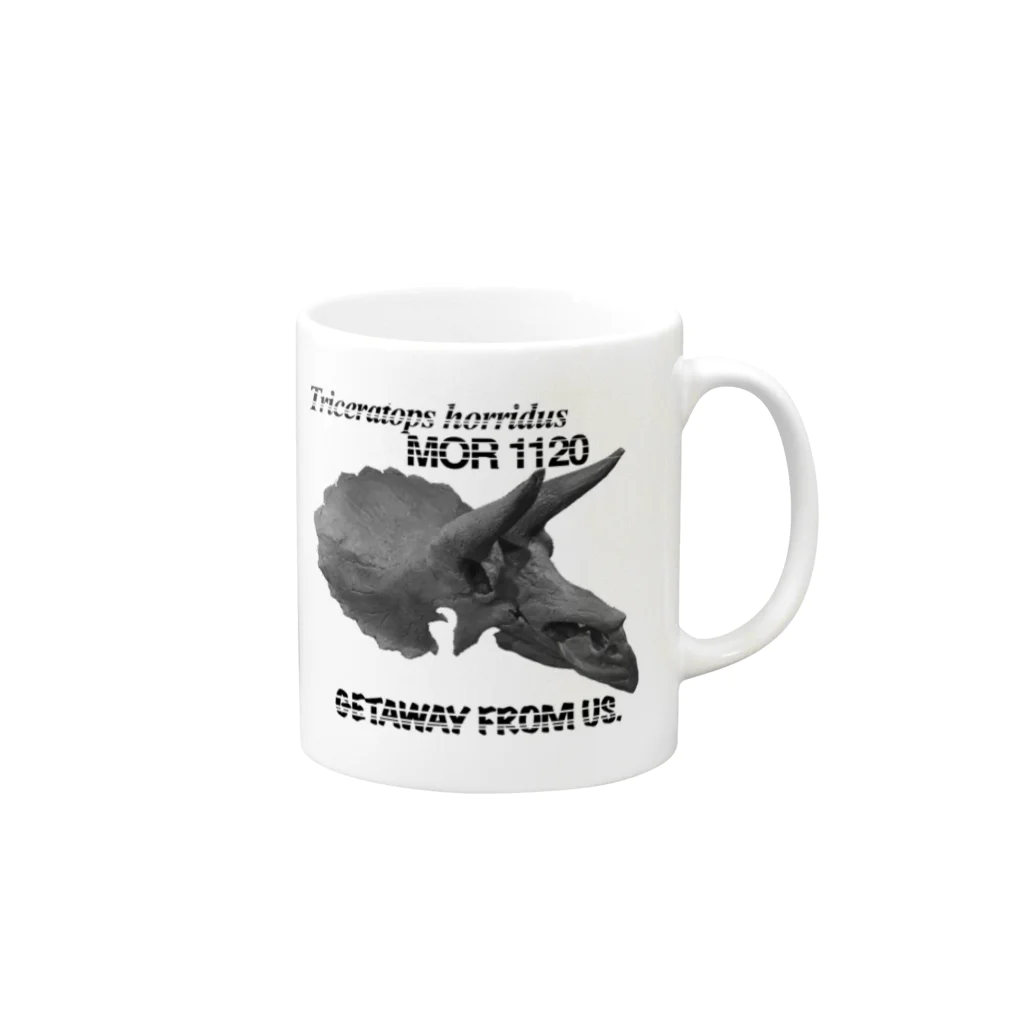 ケラトプスユウタのTriceratops horridus MOR 1120 Getaway from us Mug :right side of the handle