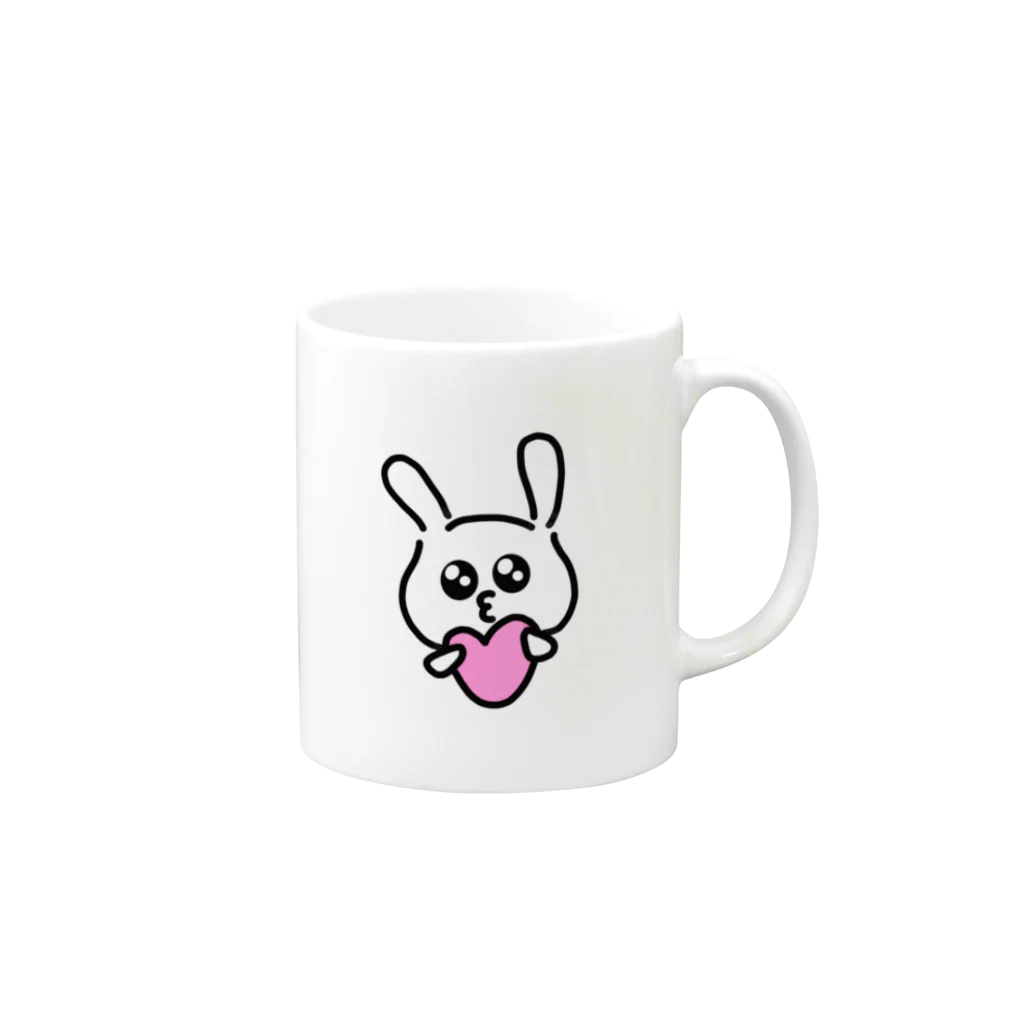 @ぽんずぽんずのうさぴえん Mug :right side of the handle