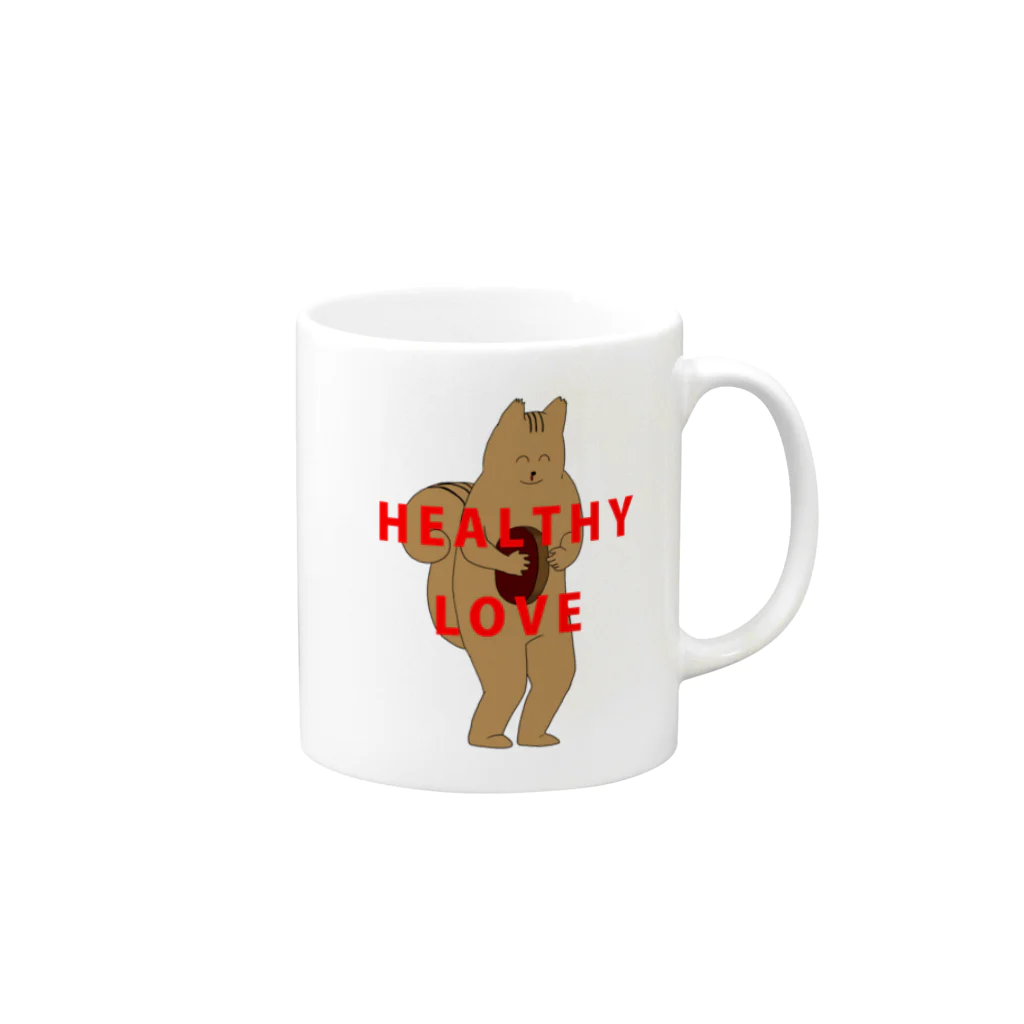 幽霊のHealthy Love(リス) Mug :right side of the handle