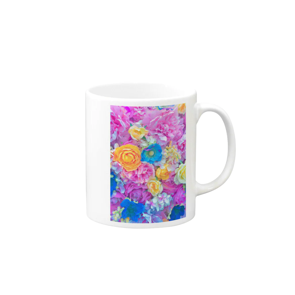 MoMoMの花柄 Mug :right side of the handle