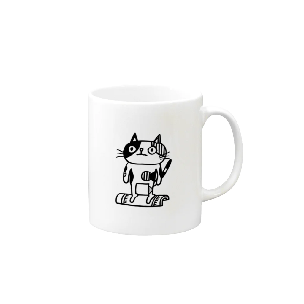 hadaconeko shopの青竹踏み Mug :right side of the handle