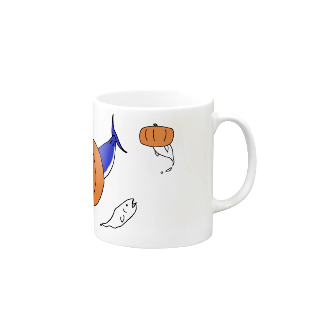 カジキマグロのクロカジキ君マグカップ(ハロウィンver.) Mug :right side of the handle