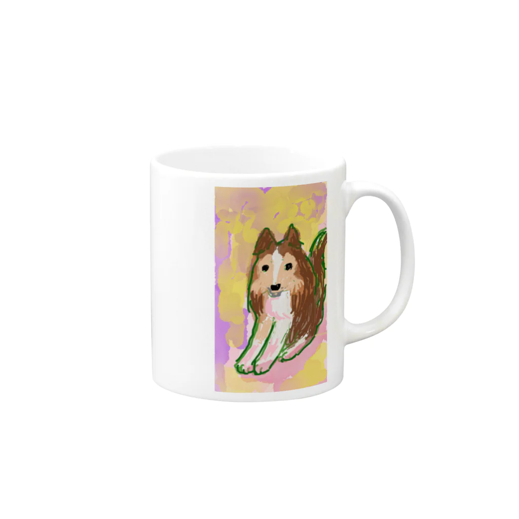 きょこちSHOPのシェルティ  ノイちゃん Mug :right side of the handle