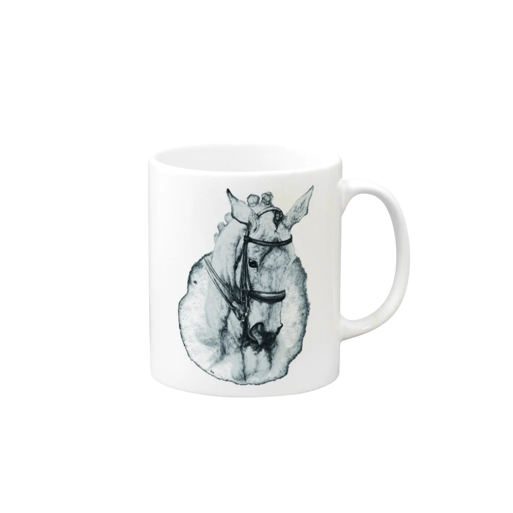 馬の絵の画家　斉藤いつみの馬の絵マグカップ2 Mug :right side of the handle