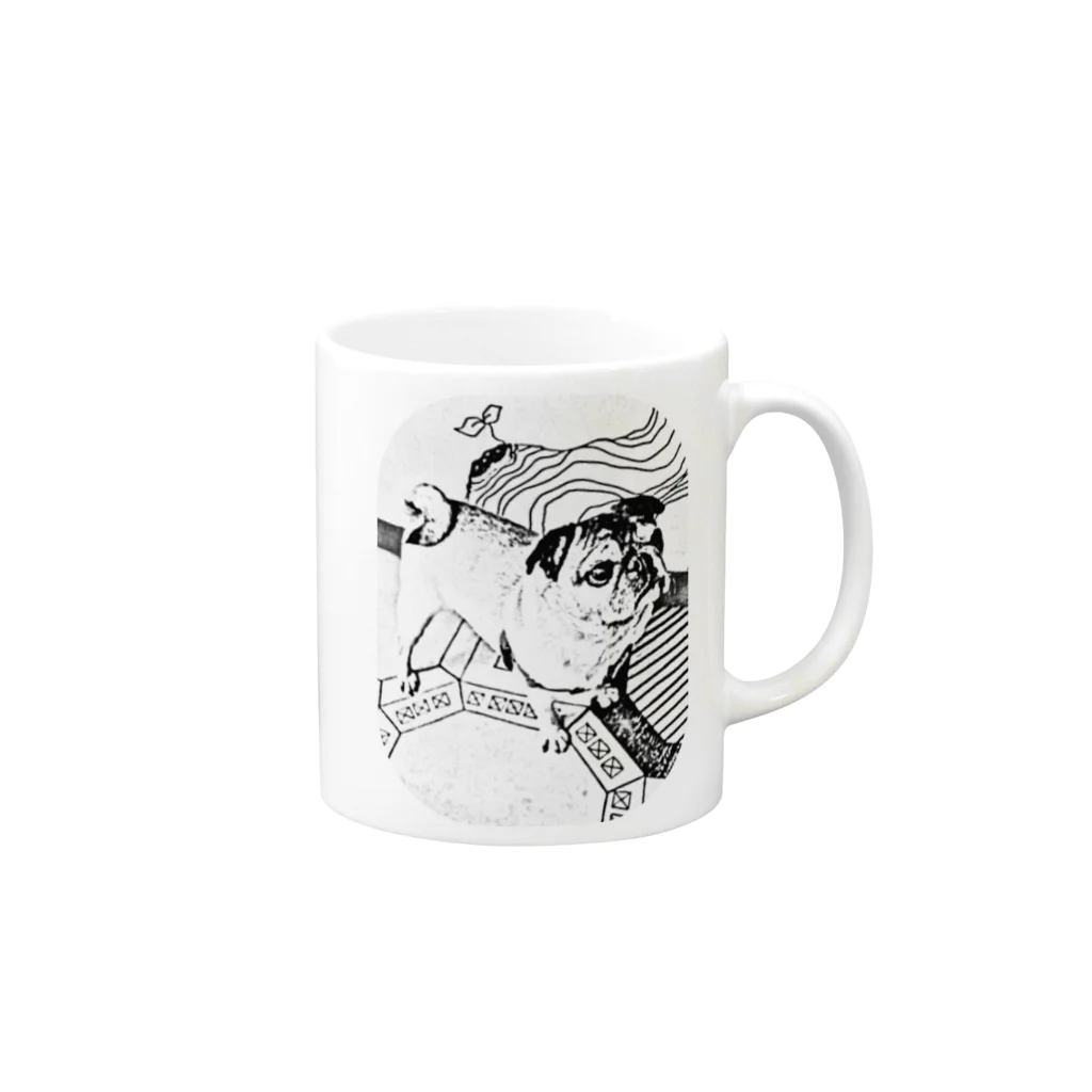 ちょびこの白黒ぶぐ Mug :right side of the handle