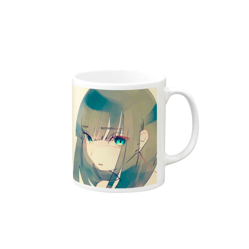 あきらのの海の目の女の子 Mug :right side of the handle