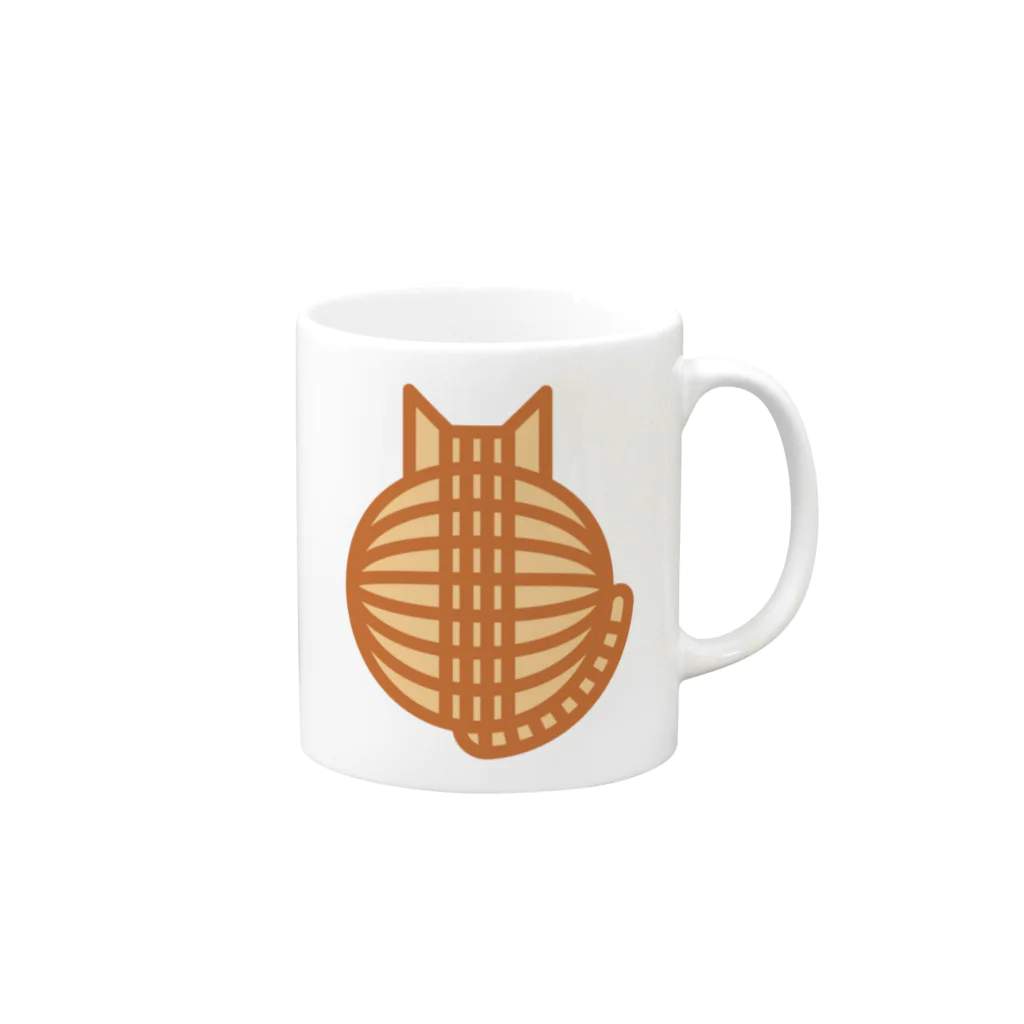 SHOP W　SUZURI店の猫の丸い背中（チャトラ） マグカップ Mug :right side of the handle